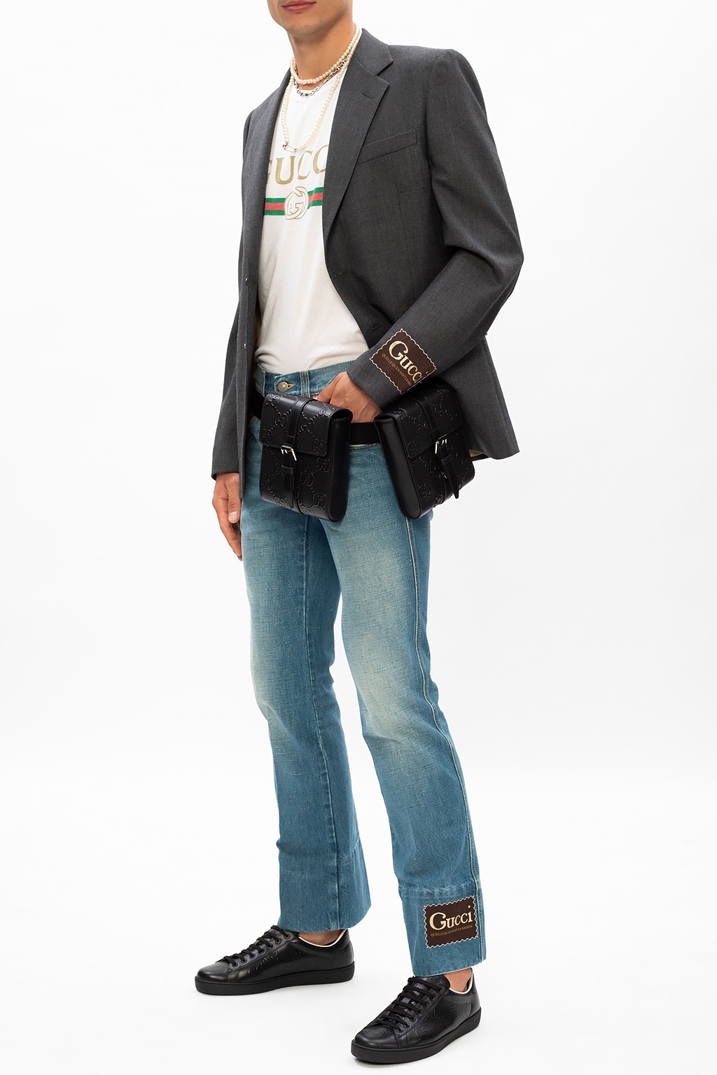 Blazer with notched lapels wzorem gucci - wzorem gucci bloom